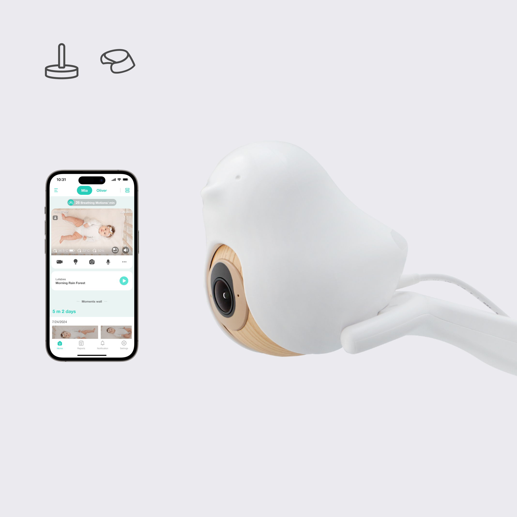 CuboAi Smart Baby Monitor 3 - Floor Stand Set (Trade-in)